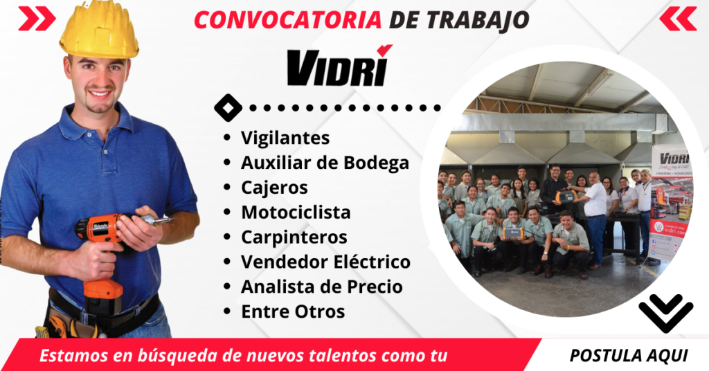 ALMACENES VIDRI TRABAJOS, EMPLEOSE PARA ALMACENEROS, EMPLEOS EN ALMACEN