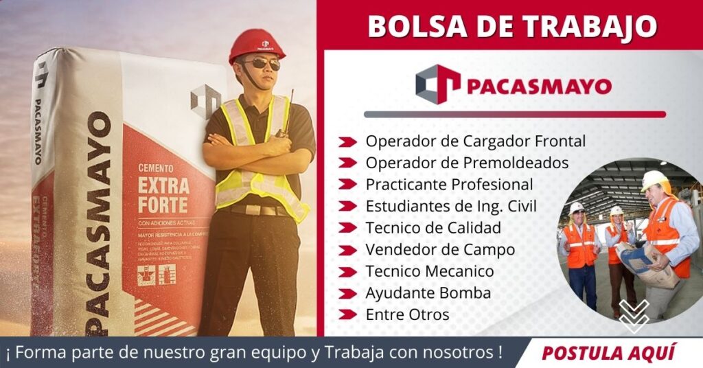 TRABAJA CON NOSOTROS CEMENTOS PACASMAYO, EMPLEOS EN PACASMAYO, BOLSA DE TRABAJO PACASMAYO, TRABAJA EN CEMENTOS PACASMAYO