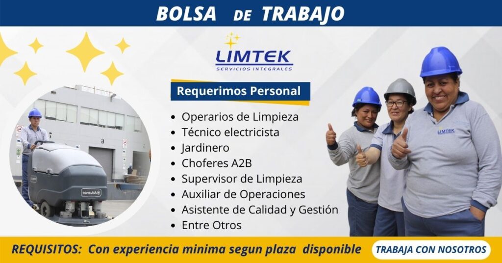 EMPLEO EN LIMPIEZA, EMPRESA DE LIMPIEZA LIMTEK, TRABAJA CON NOSOTROS LIMTEK, OPERARIOS DE LIMPIEZA EN LIMTEK