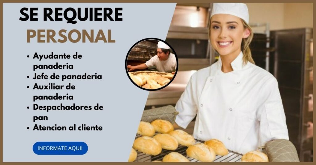 CONVOCATORIAS DENTRO DE PANADERIAS Y PASTELERIAS