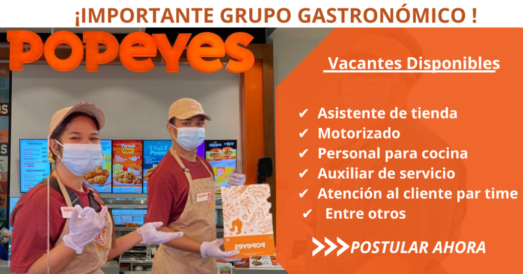 CONVOCATORIA DE POPEYES